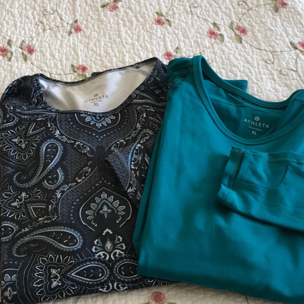 Two Athleta workout Tops